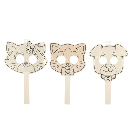 Assorted Wooden Pet Mask by Creatology&#x2122;